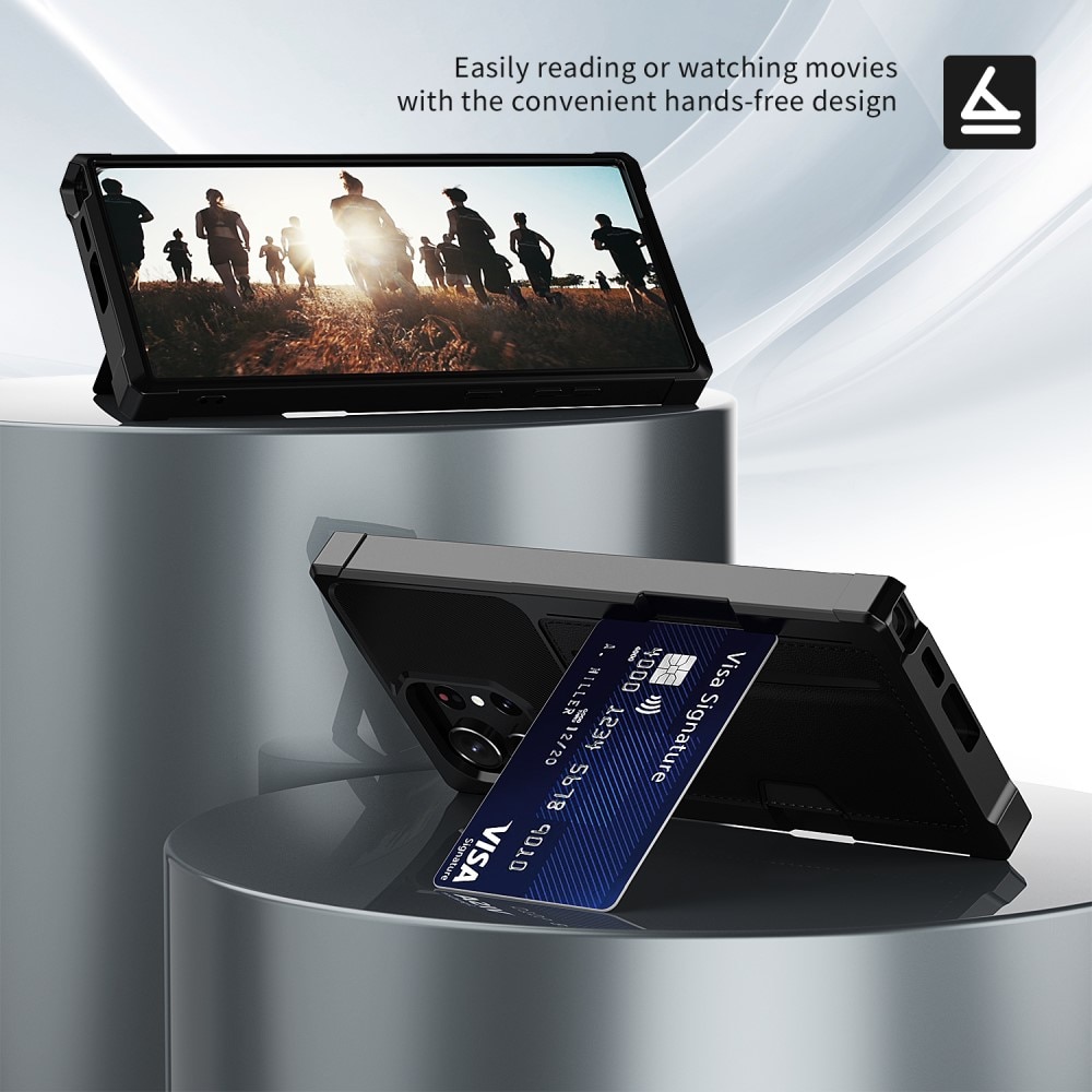 Cover Tough Card Case Samsung Galaxy S24 Ultra nero