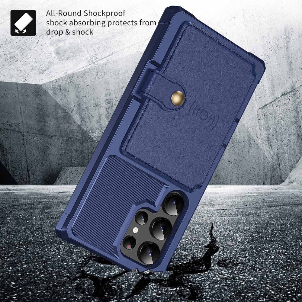 Cover con portacarte Tough Multi-slot Samsung Galaxy S24 Ultra blu