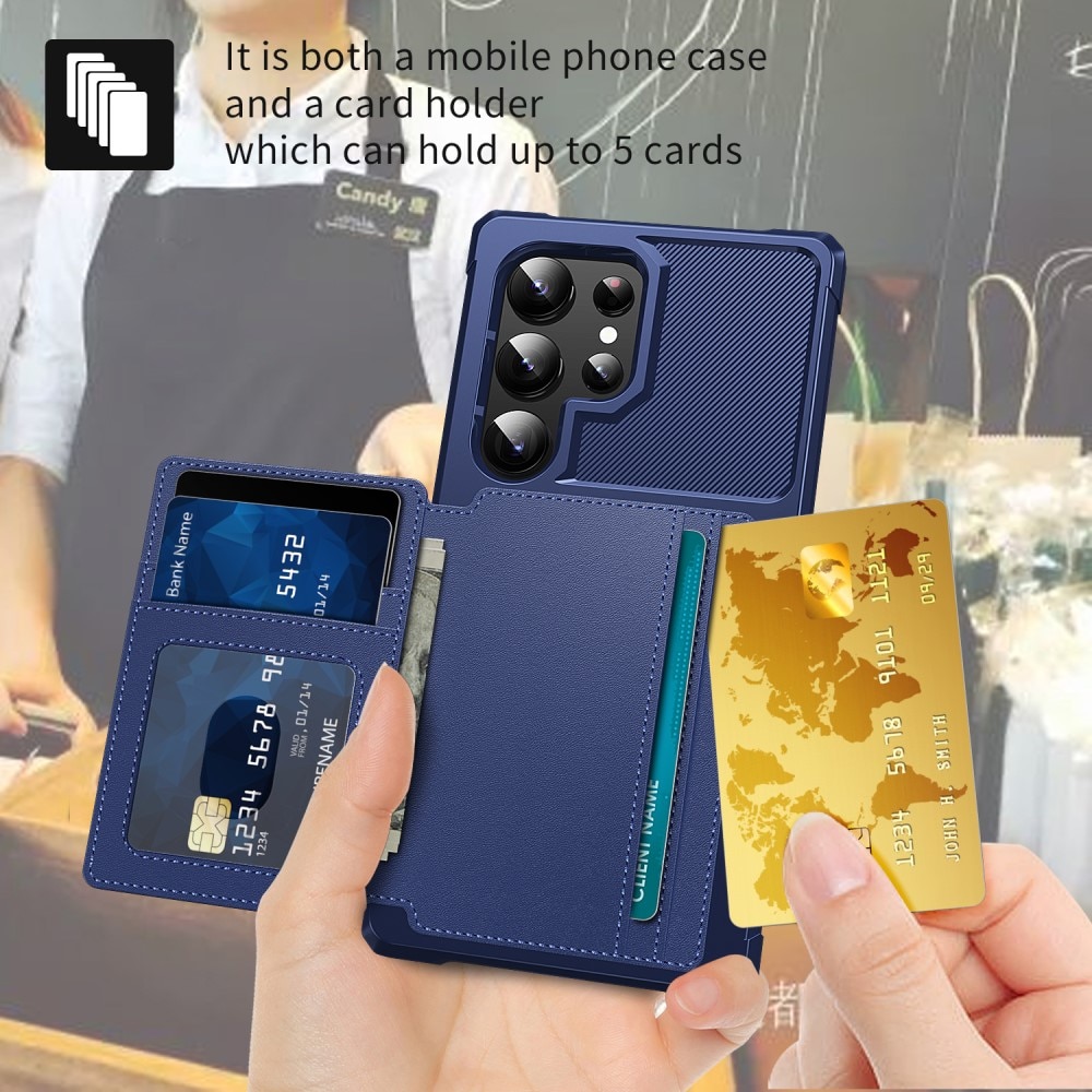 Cover con portacarte Tough Multi-slot Samsung Galaxy S24 Ultra blu