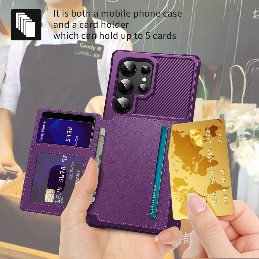 Cover con portacarte Tough Multi-slot Samsung Galaxy S24 Ultra viola