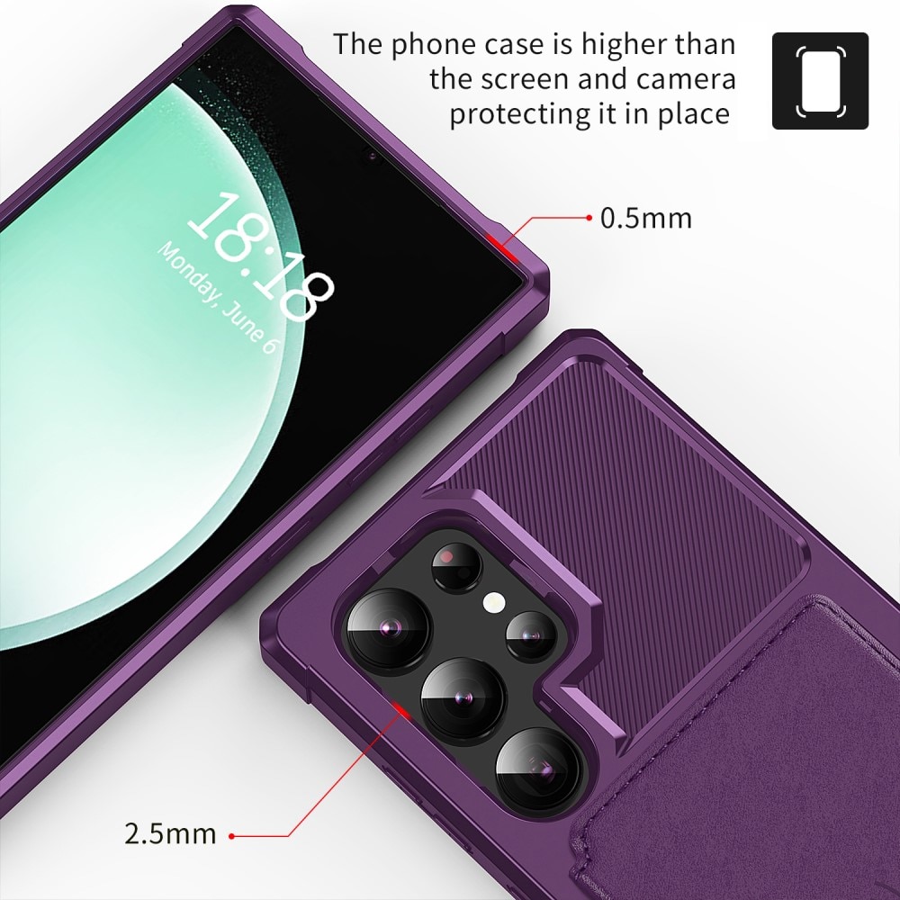 Cover con portacarte Tough Multi-slot Samsung Galaxy S24 Ultra viola