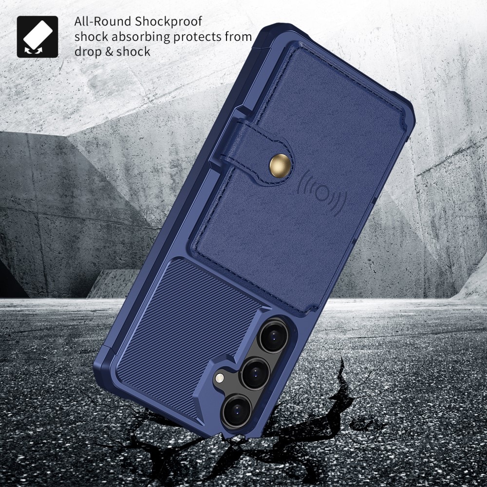 Cover con portacarte Tough Multi-slot Samsung Galaxy S24 Plus blu