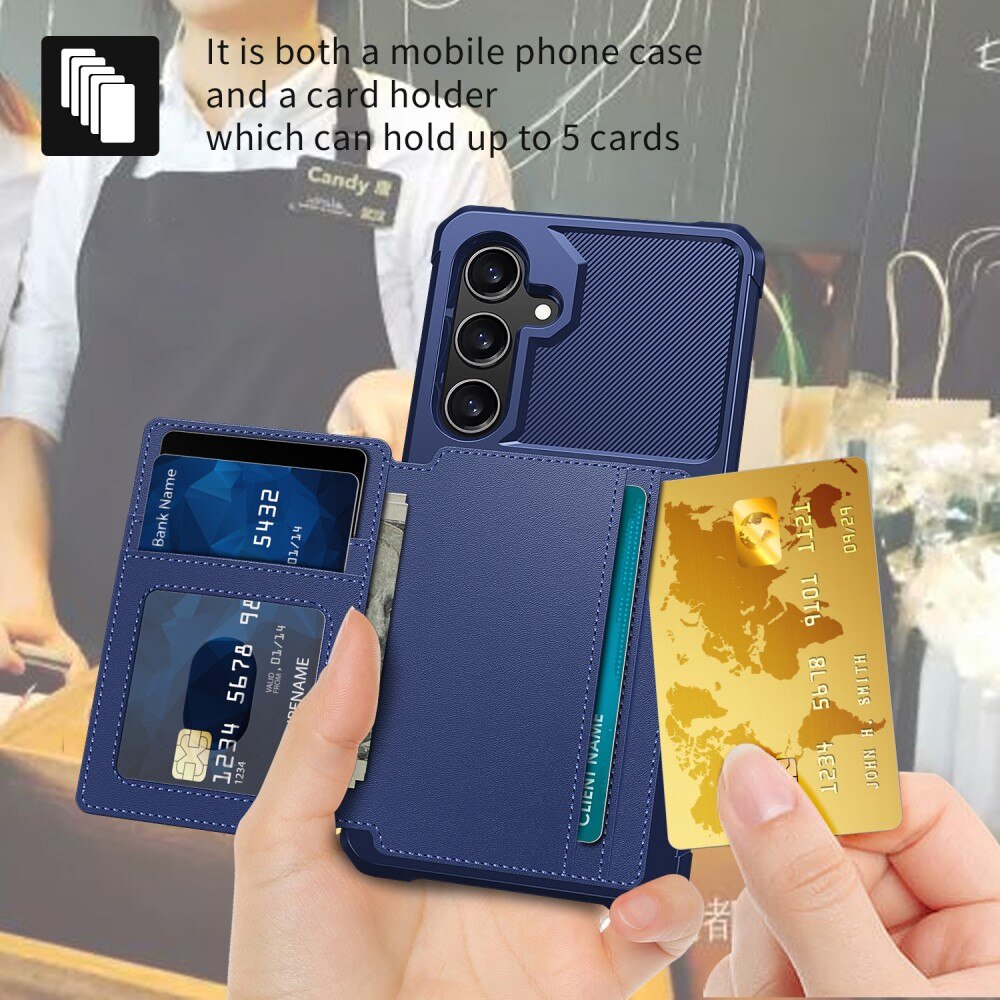 Cover con portacarte Tough Multi-slot Samsung Galaxy S24 Plus Blu
