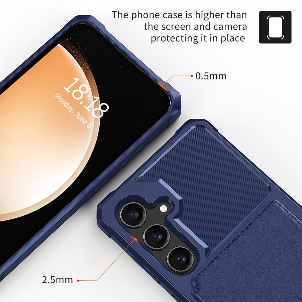 Cover con portacarte Tough Multi-slot Samsung Galaxy S24 Plus Blu