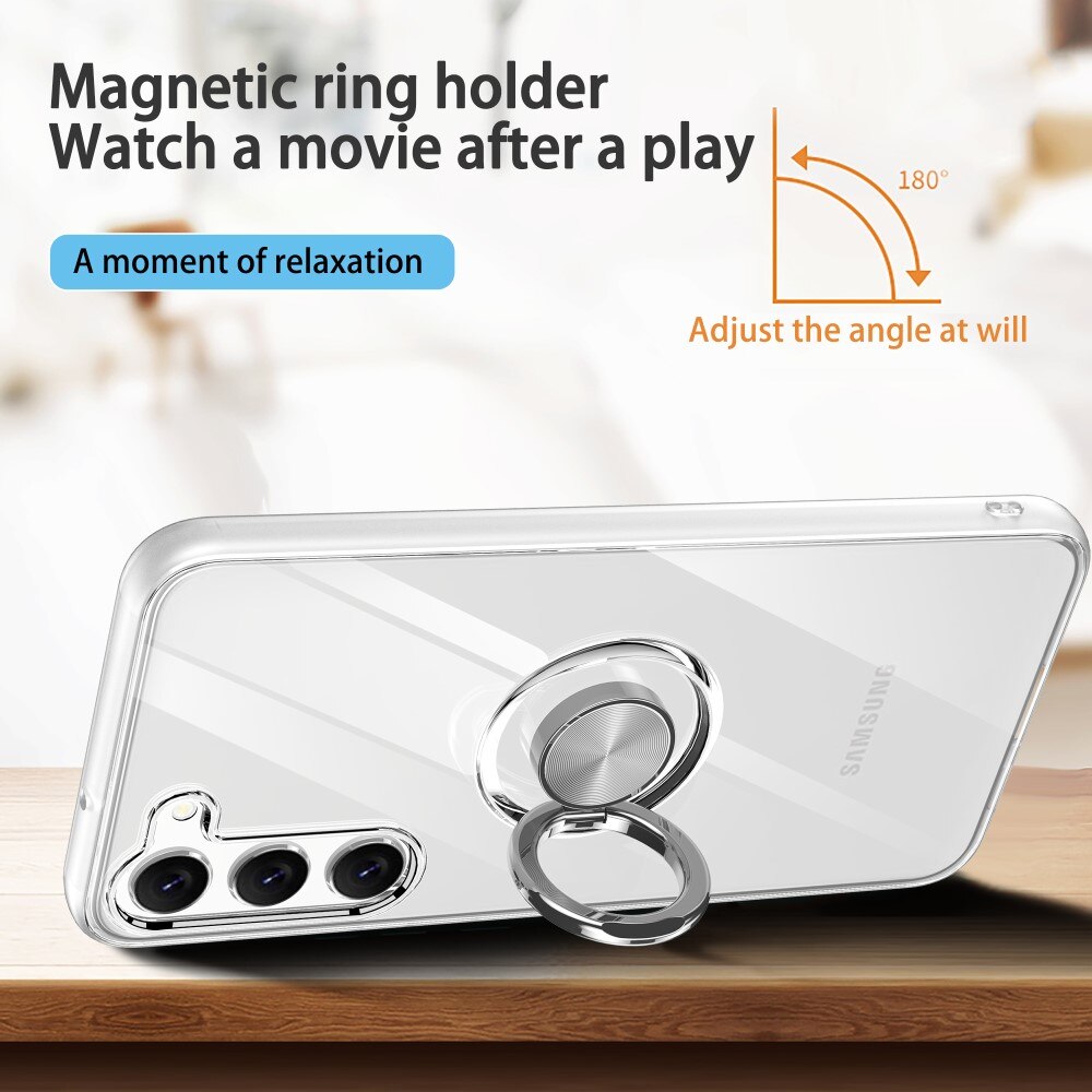 Cover Finger Ring Kickstand Samsung Galaxy S24 Plus trasparente