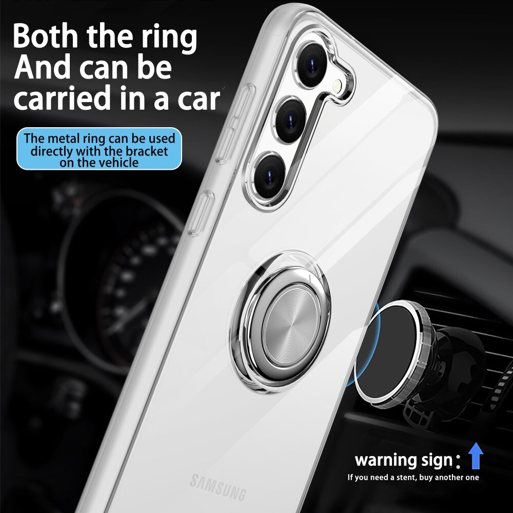 Cover Finger Ring Kickstand Samsung Galaxy S24 Plus trasparente