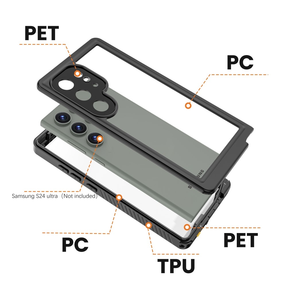 Cover ibrida impermeabile Samsung Galaxy S24 Ultra trasparente