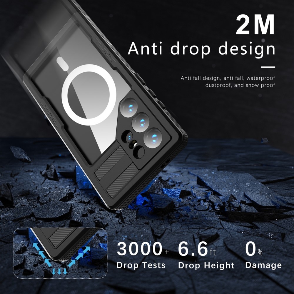 Cover ibrida impermeabile MagSafe Samsung Galaxy S24 Ultra trasparente