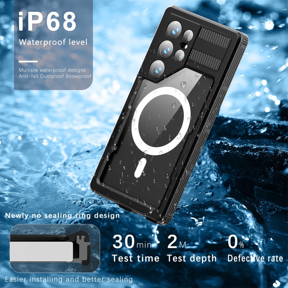 Cover ibrida impermeabile MagSafe Samsung Galaxy S24 Ultra trasparente