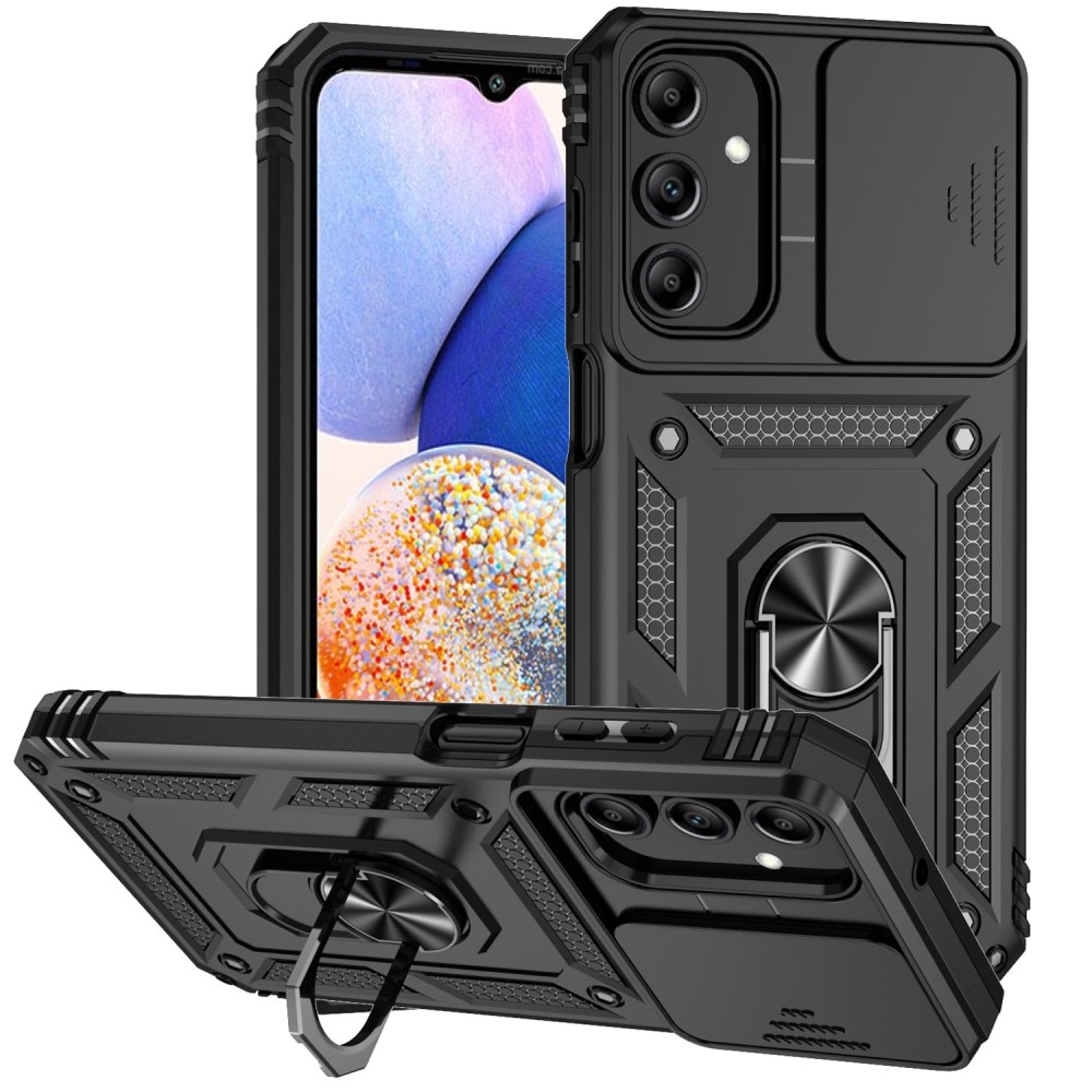 Cover ibride con anello e protezione fotocamera Samsung Galaxy A15 nero