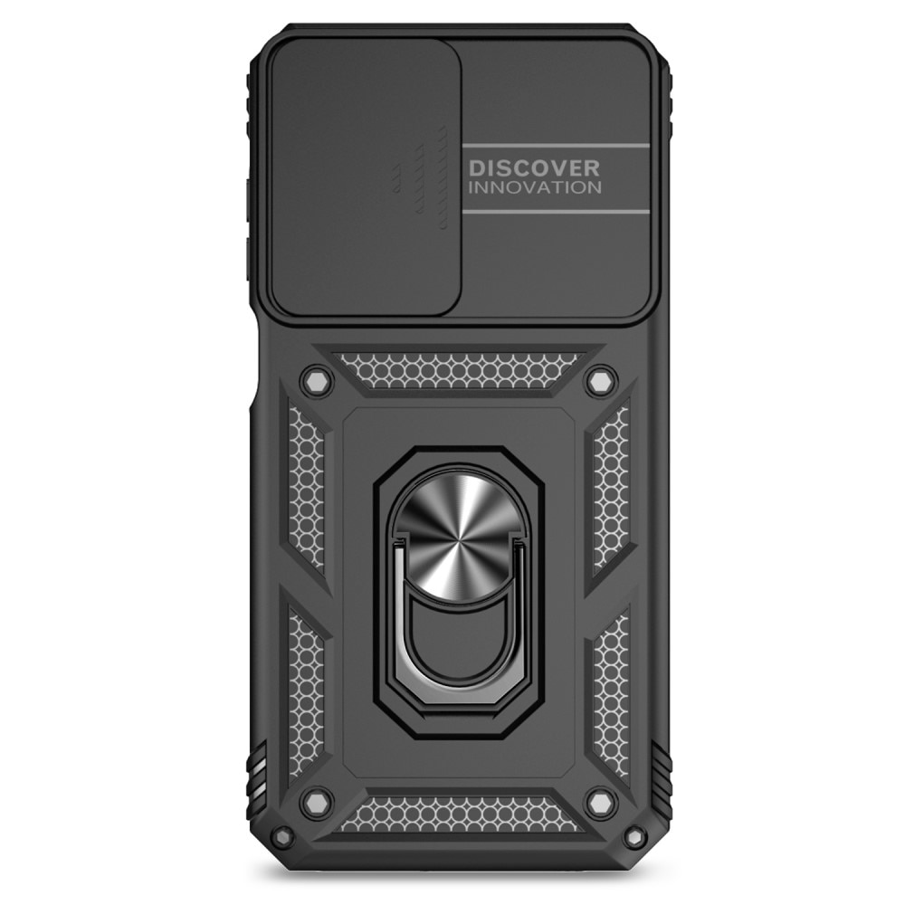 Cover ibride con anello e protezione fotocamera Samsung Galaxy A15 Nero