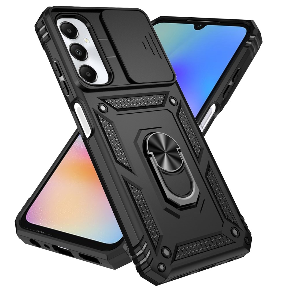 Cover ibride con anello e protezione fotocamera Samsung Galaxy A05s nero