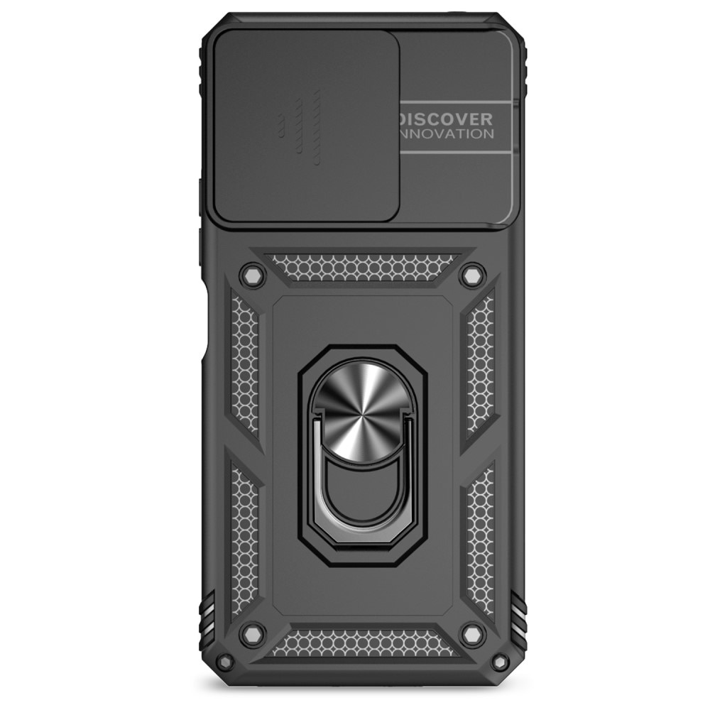 Cover ibride con anello e protezione fotocamera Xiaomi Redmi 13C nero