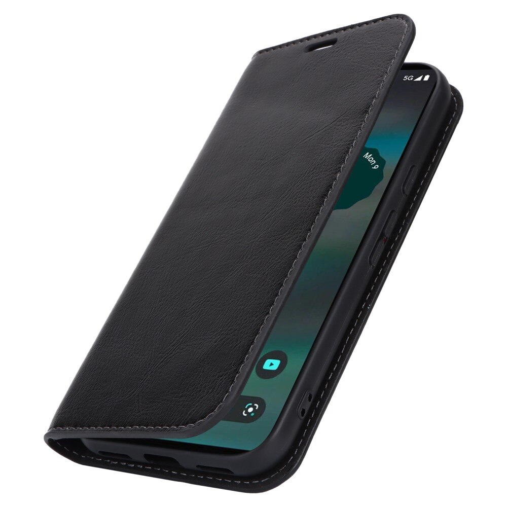 Cover Portafoglio in vera pelle Google Pixel 8a nero