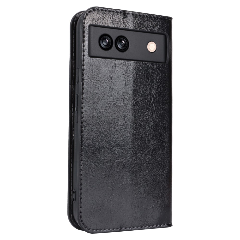 Cover Portafoglio in vera pelle Google Pixel 8a nero