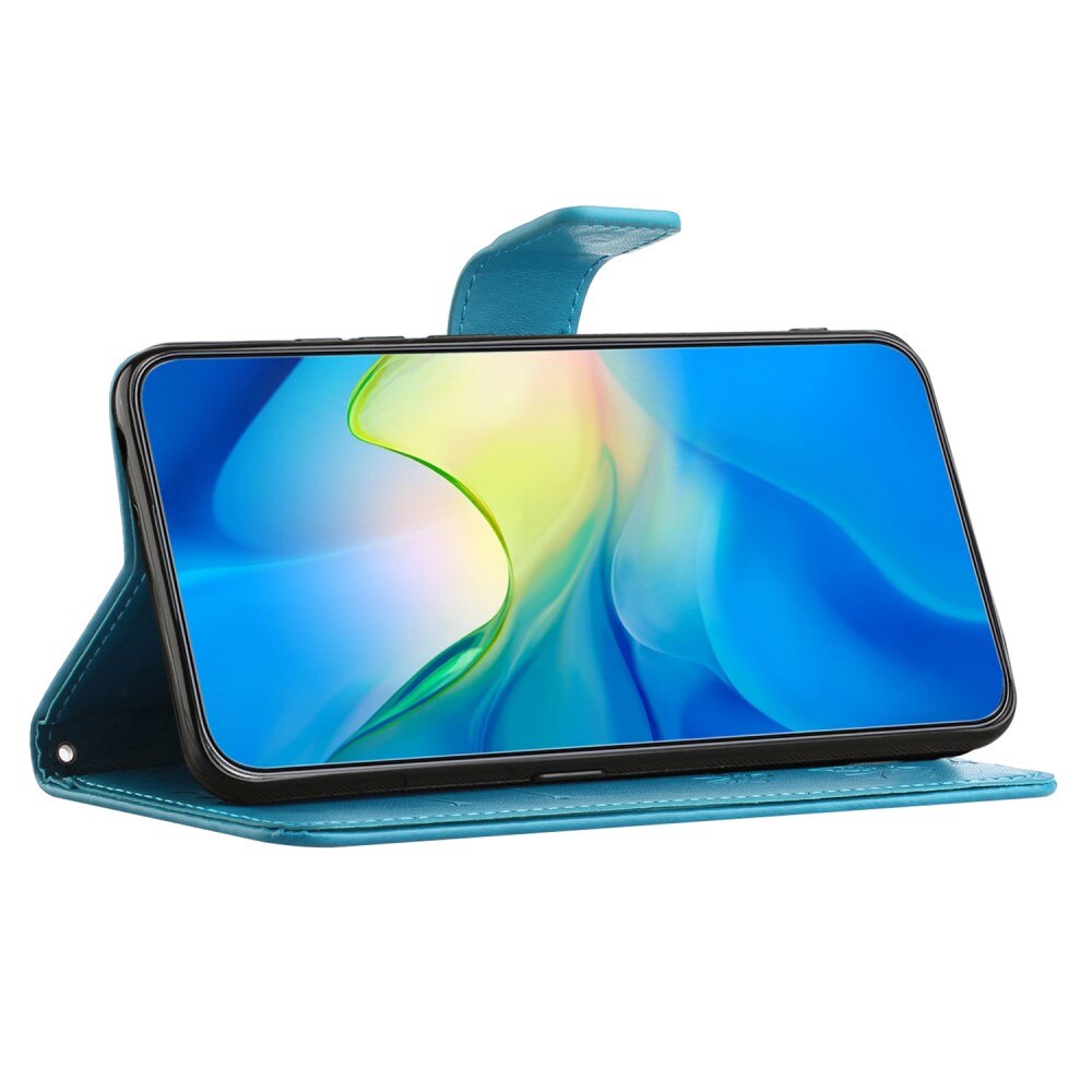 Custodia in pelle a farfalle per Samsung Galaxy Xcover 7, Blu