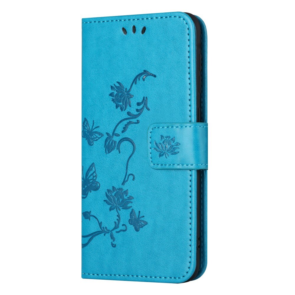 Custodia in pelle a farfalle per Samsung Galaxy Xcover 7, blu