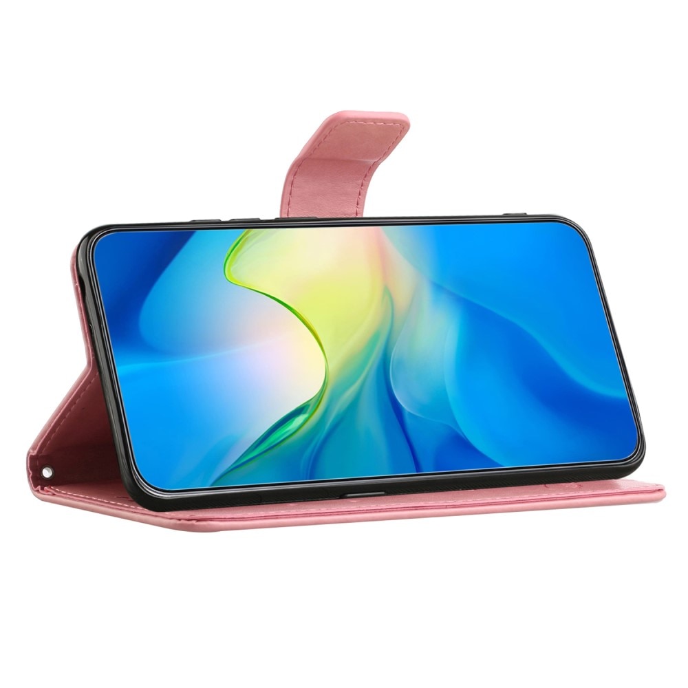 Custodia in pelle a farfalle per Samsung Galaxy Xcover 7, rosa