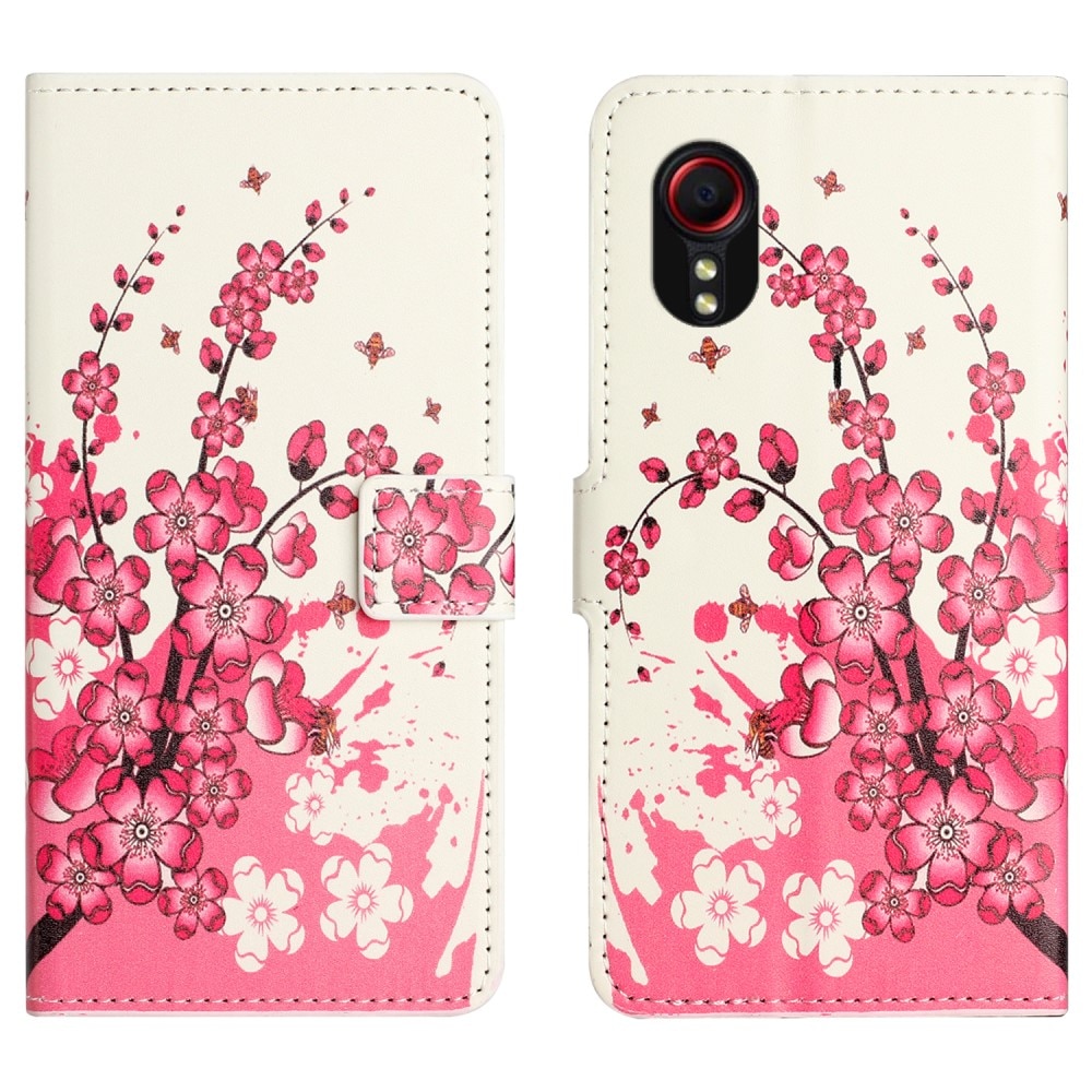 Custodie a portafoglio Samsung Galaxy Xcover 7 fiori di ciliegio