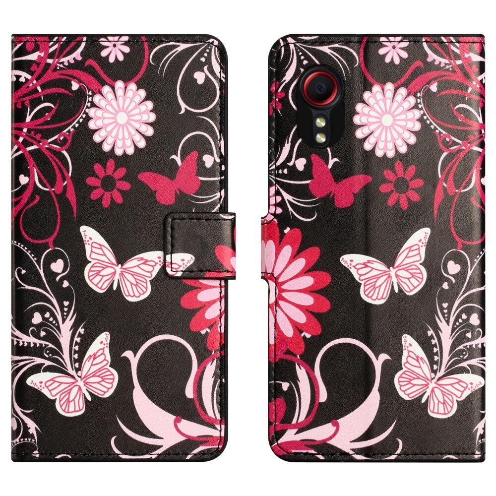 Custodie a portafoglio Samsung Galaxy Xcover 7 Farfalla nera