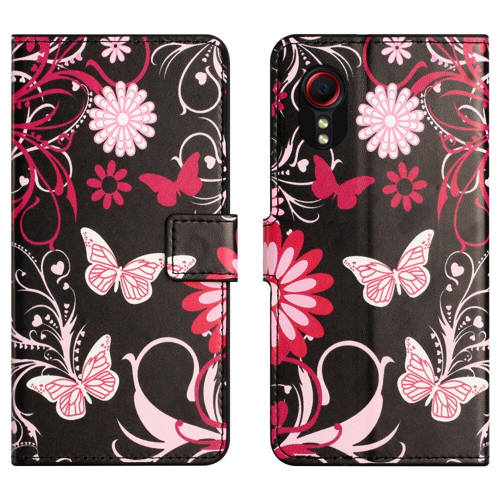 Custodie a portafoglio Samsung Galaxy Xcover 7 Farfalla nera