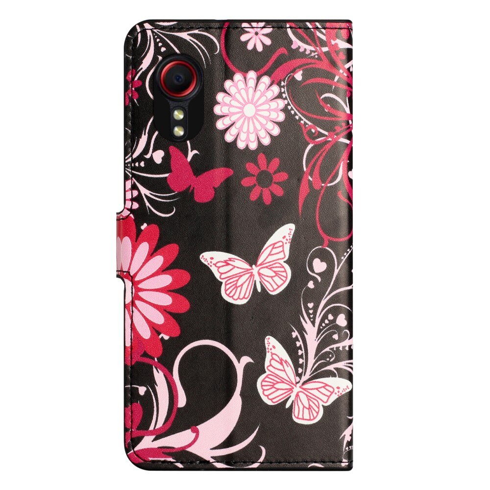 Custodie a portafoglio Samsung Galaxy Xcover 7 Farfalla nera