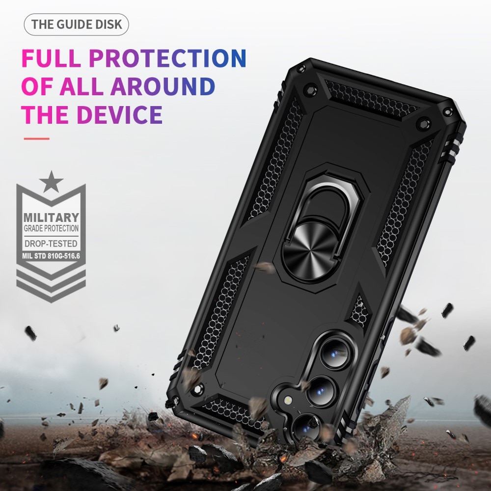 Cover ibride con anello Samsung Galaxy A35 nero