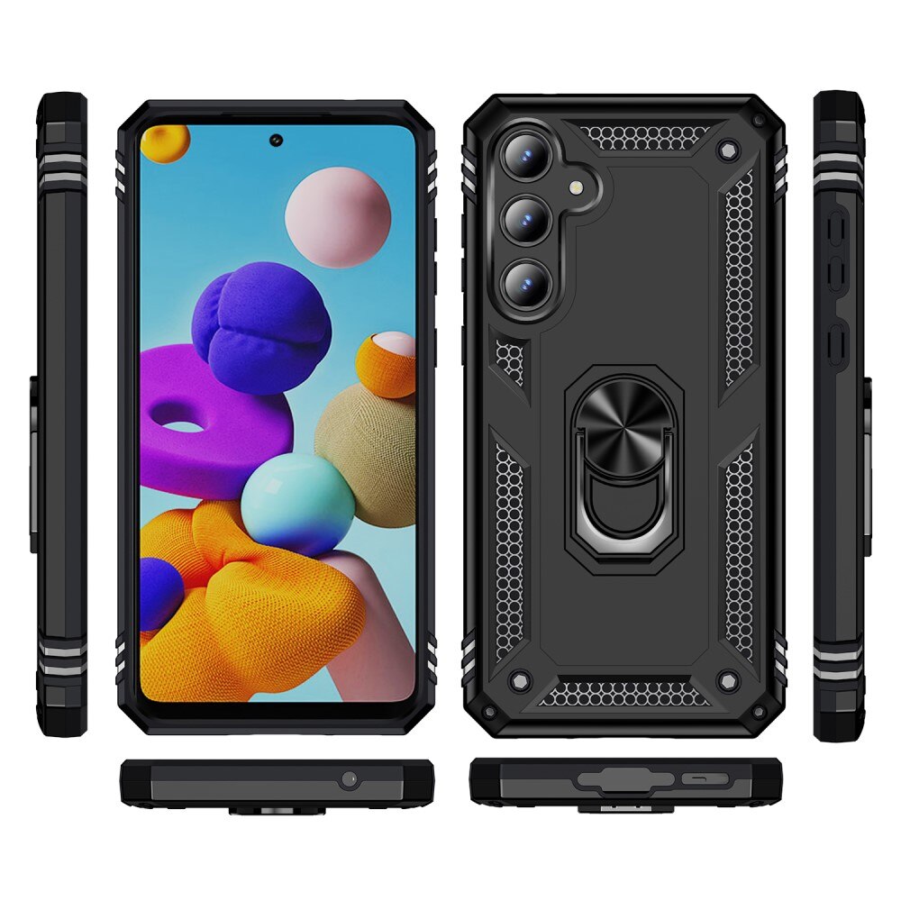 Cover ibride con anello Samsung Galaxy A35 nero