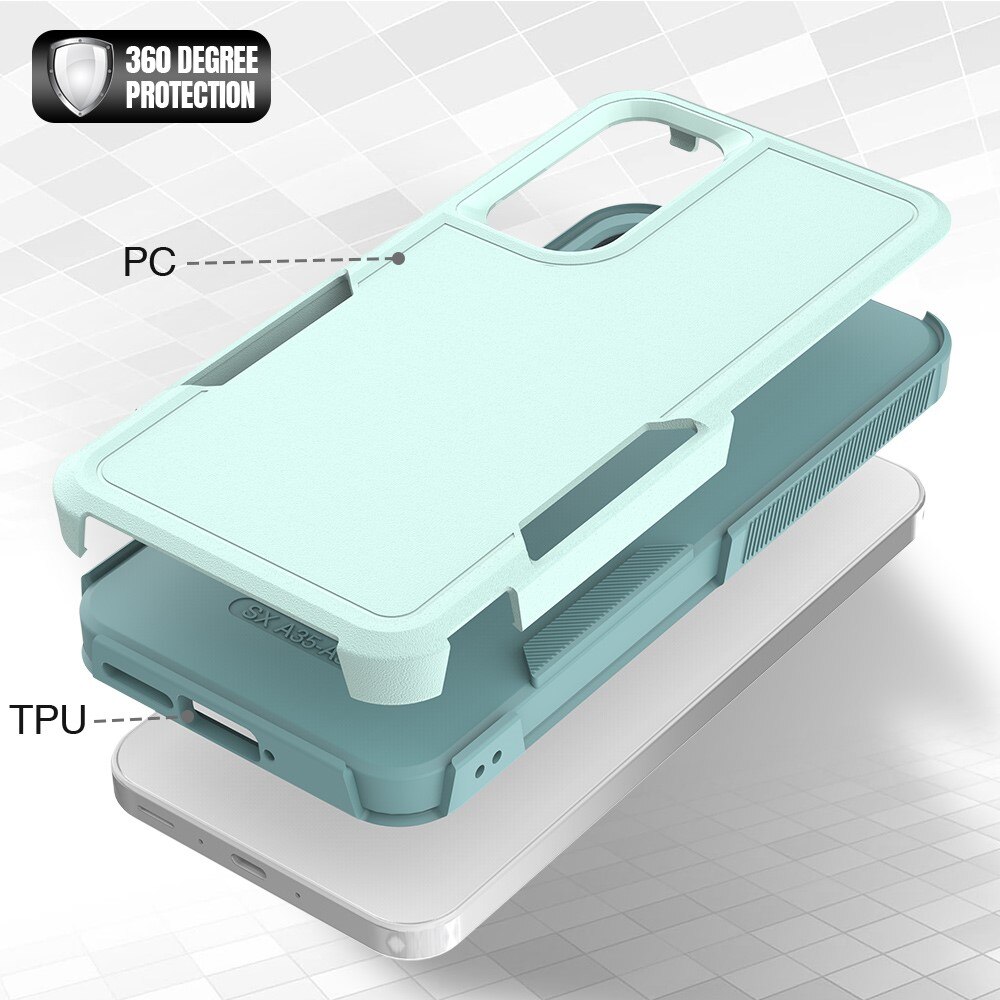 Cover ibride Off-road Samsung Galaxy A55, verde menta