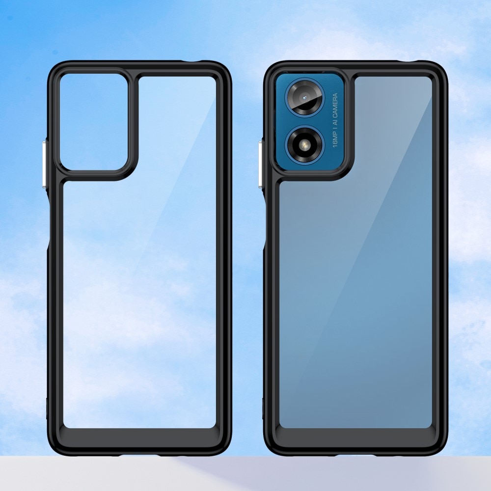 Cover Ibrido Crystal Hybrid Motorola Moto G04 nero