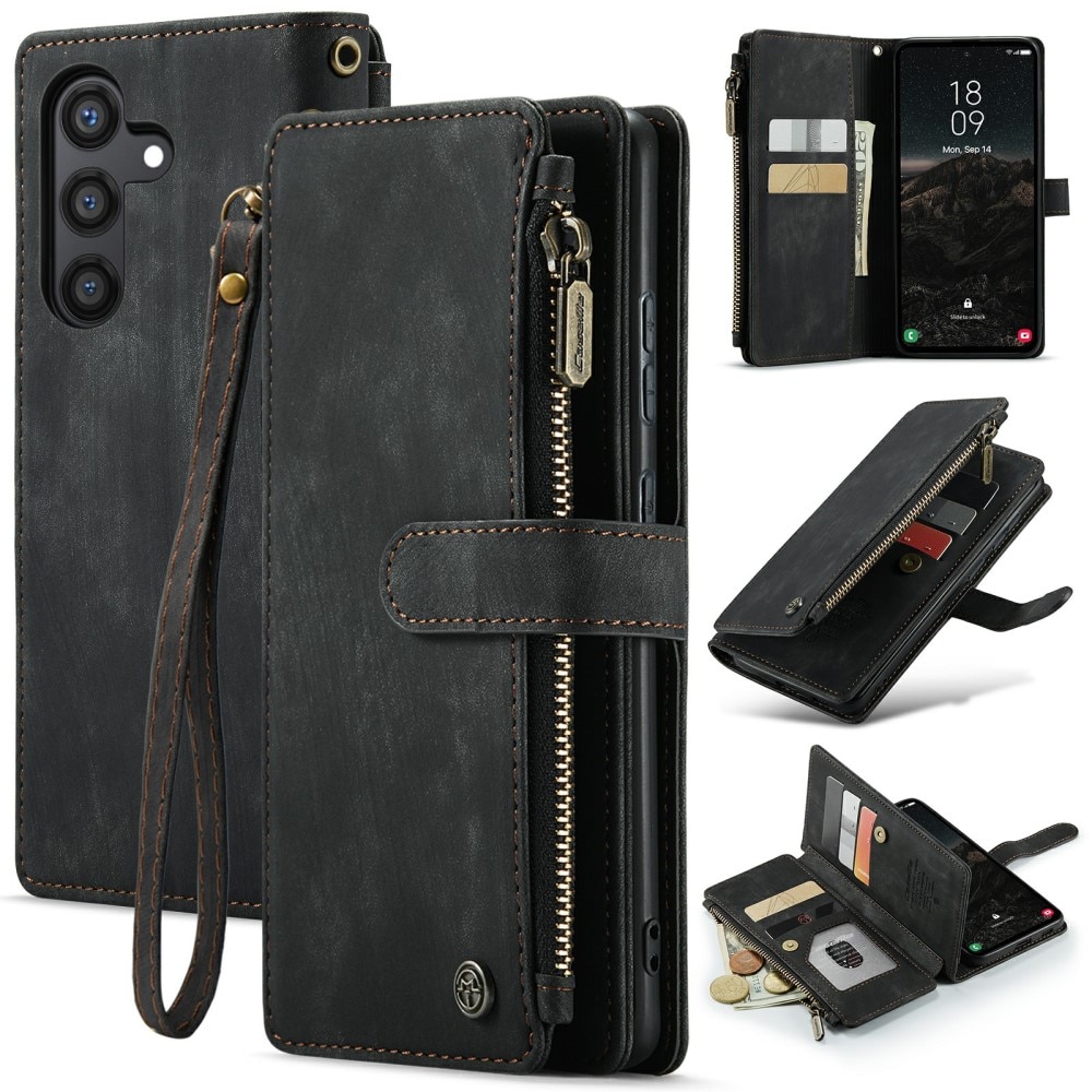 Custodie a portafoglio Zipper Samsung Galaxy S24 nero