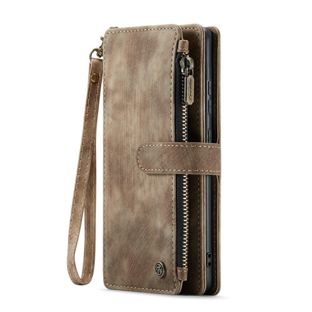 Custodie a portafoglio Zipper Samsung Galaxy S24 Plus Marrone