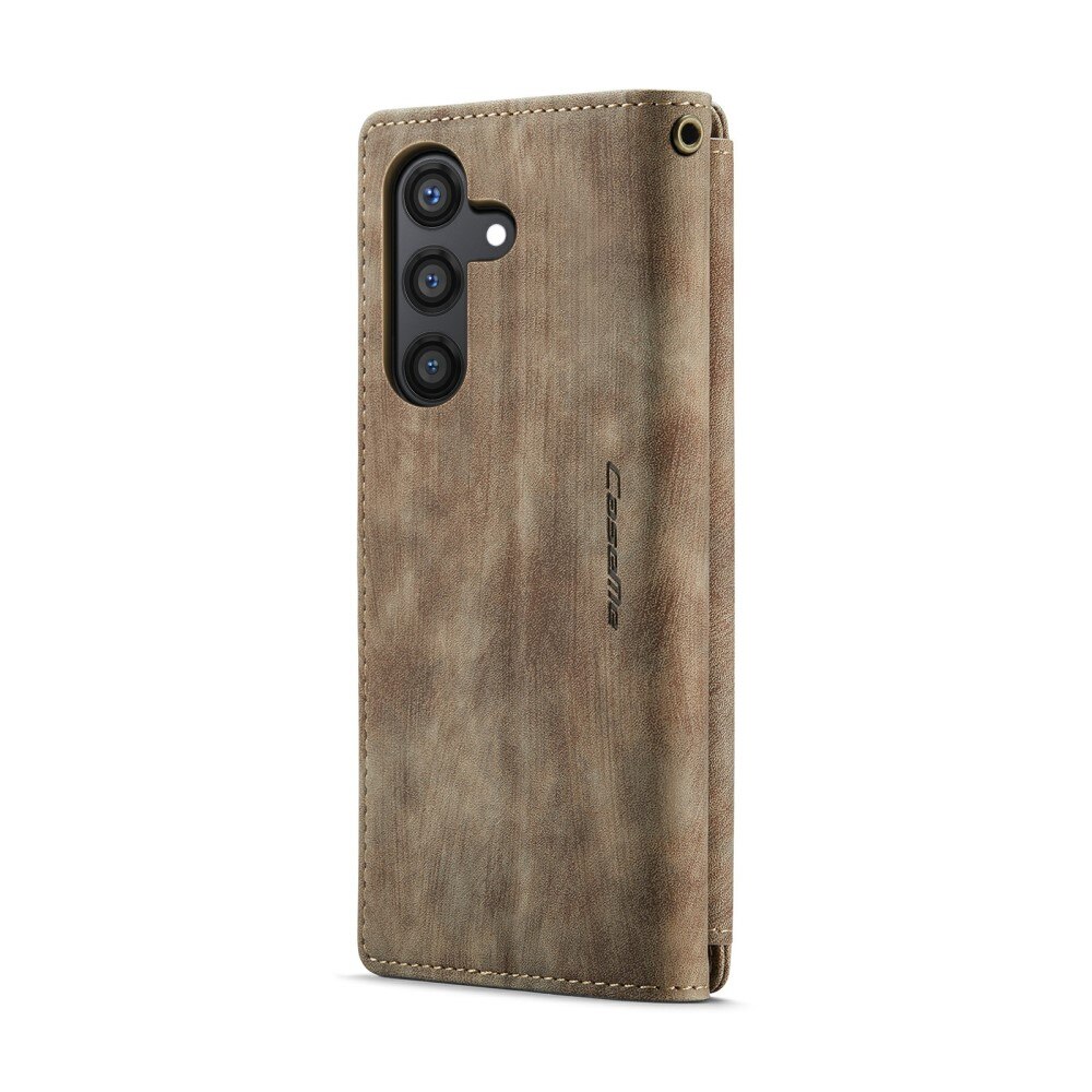 Custodie a portafoglio Zipper Samsung Galaxy S24 Plus Marrone