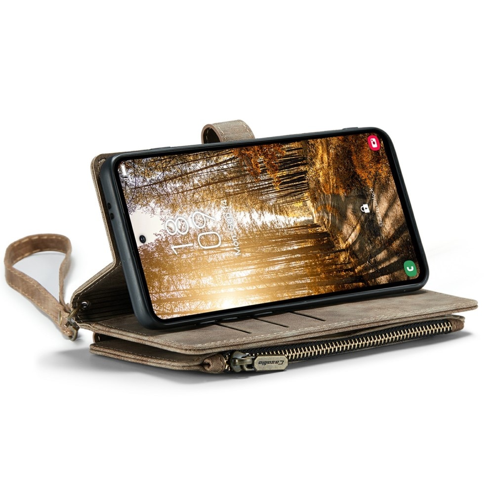Custodie a portafoglio Zipper Samsung Galaxy S24 Plus Marrone