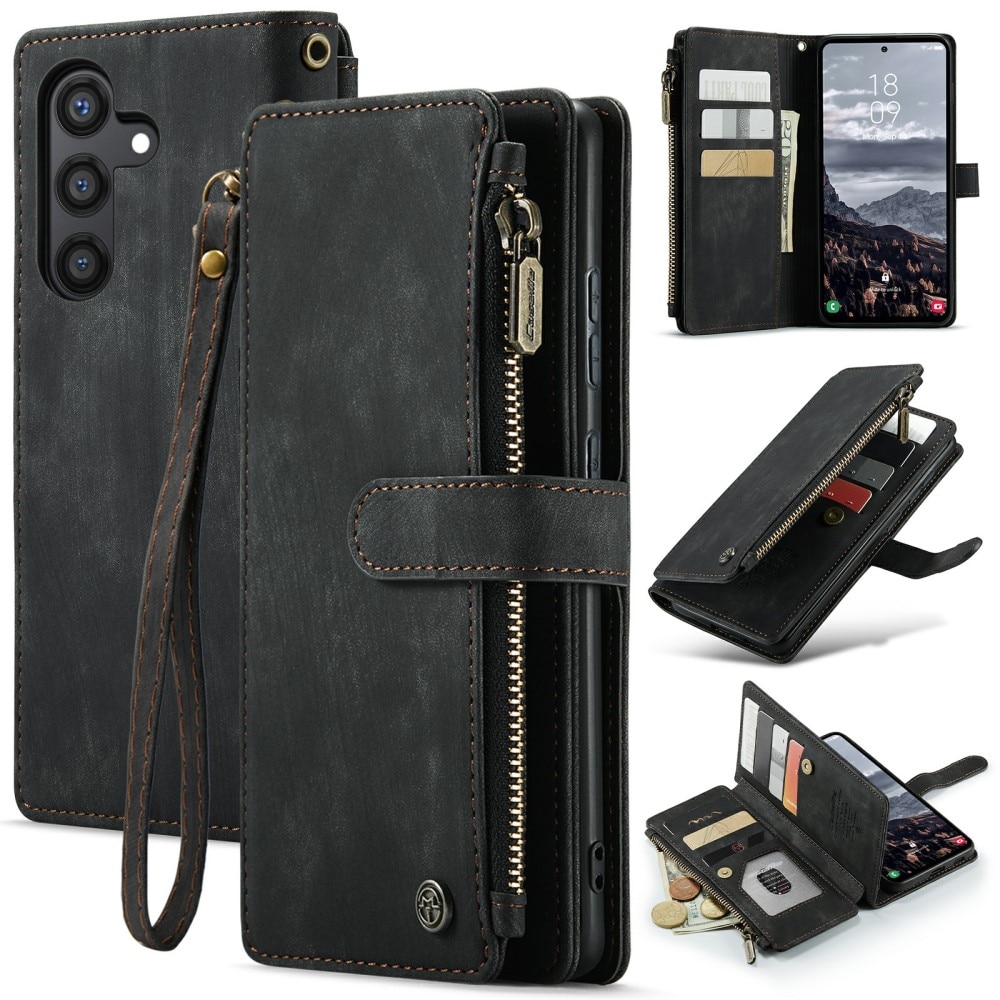 Custodie a portafoglio Zipper Samsung Galaxy S24 Plus nero