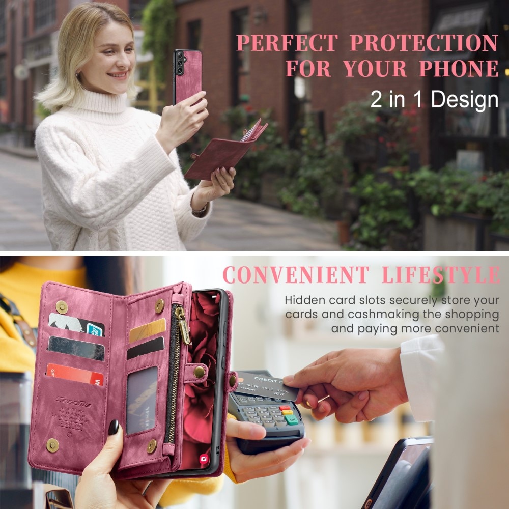 Cover portafoglio Multi-Slot Samsung Galaxy S24 rosso