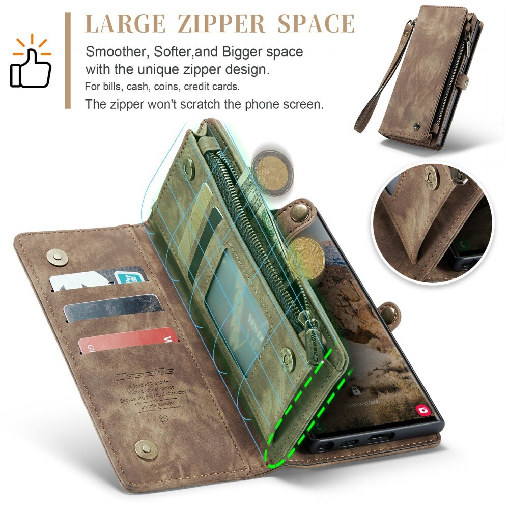 Cover portafoglio Multi-Slot Samsung Galaxy S24 Ultra marrone