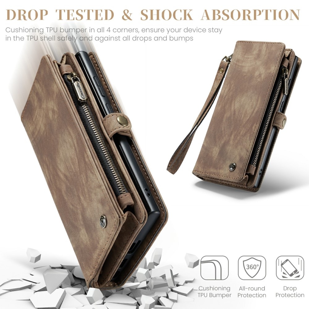 Cover portafoglio Multi-Slot Samsung Galaxy S24 Ultra marrone