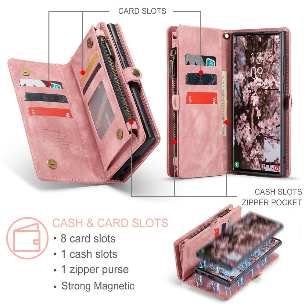 Cover portafoglio Multi-Slot Samsung Galaxy S24 Ultra rosa