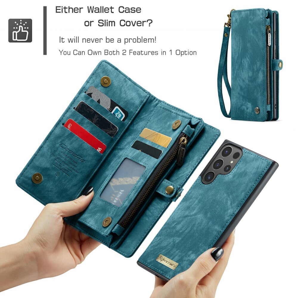 Cover portafoglio Multi-Slot Samsung Galaxy S24 Ultra blu