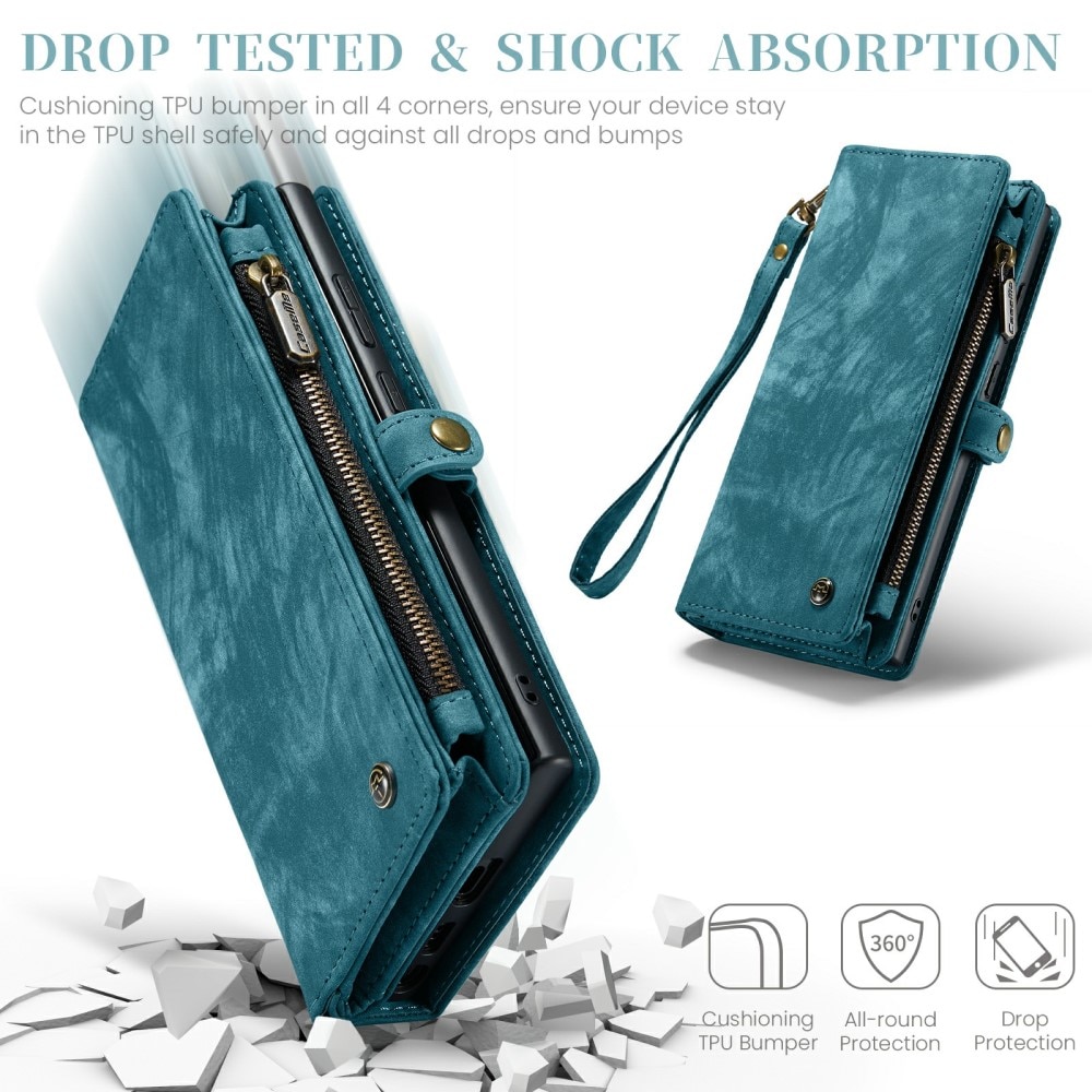 Cover portafoglio Multi-Slot Samsung Galaxy S24 Ultra blu