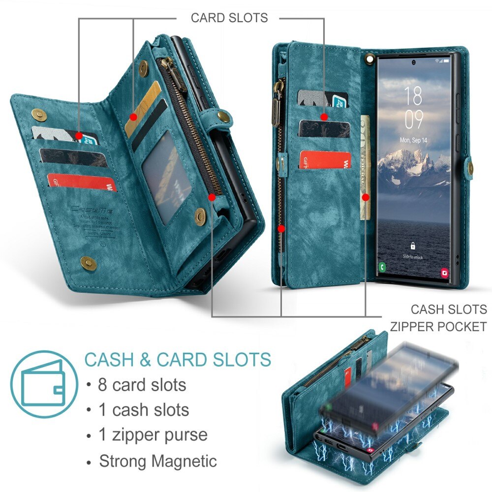 Cover portafoglio Multi-Slot Samsung Galaxy S24 Ultra blu