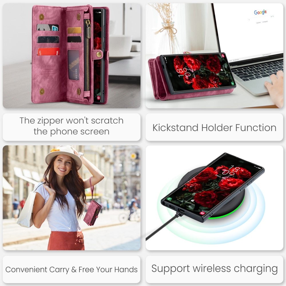 Cover portafoglio Multi-Slot Samsung Galaxy S24 Ultra rosso