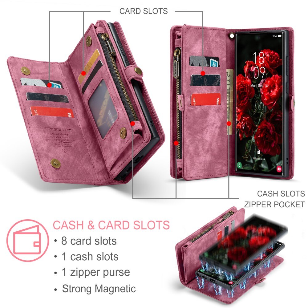 Cover portafoglio Multi-Slot Samsung Galaxy S24 Ultra rosso