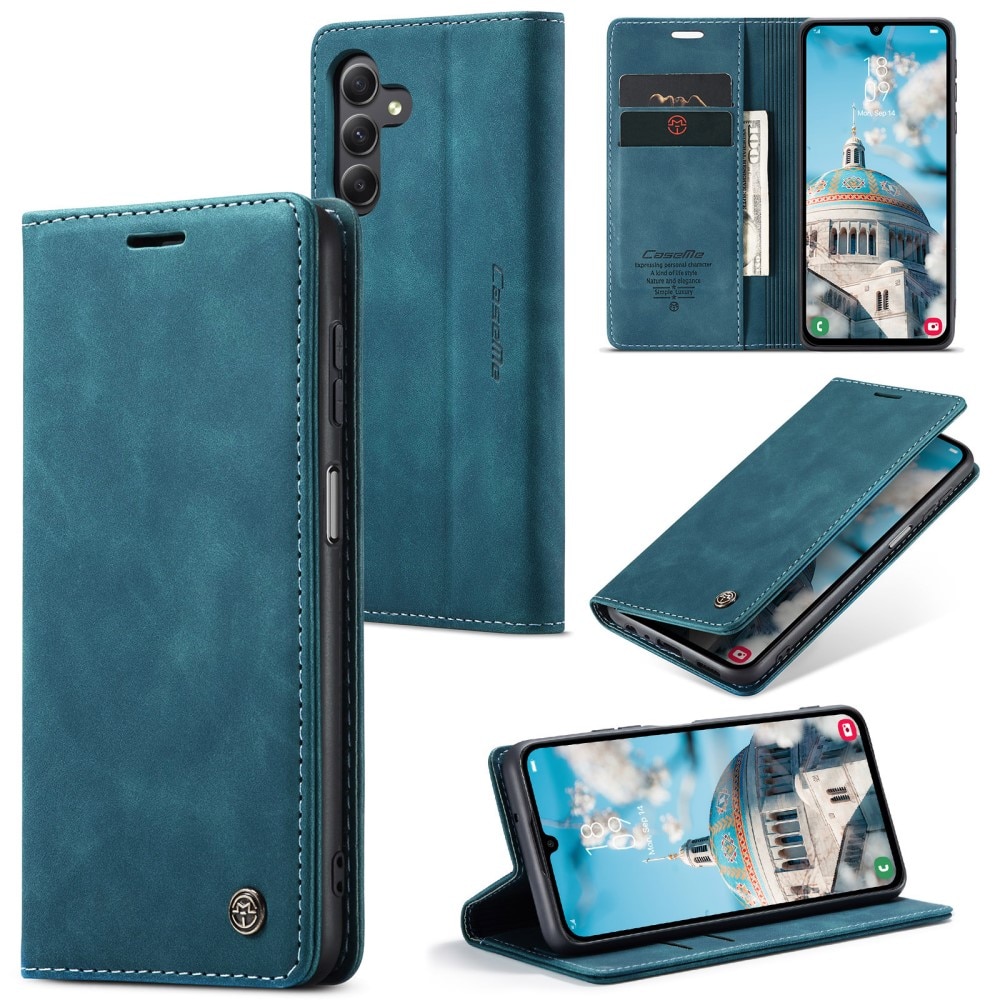Custodie a portafoglio sottili Samsung Galaxy A15 blu