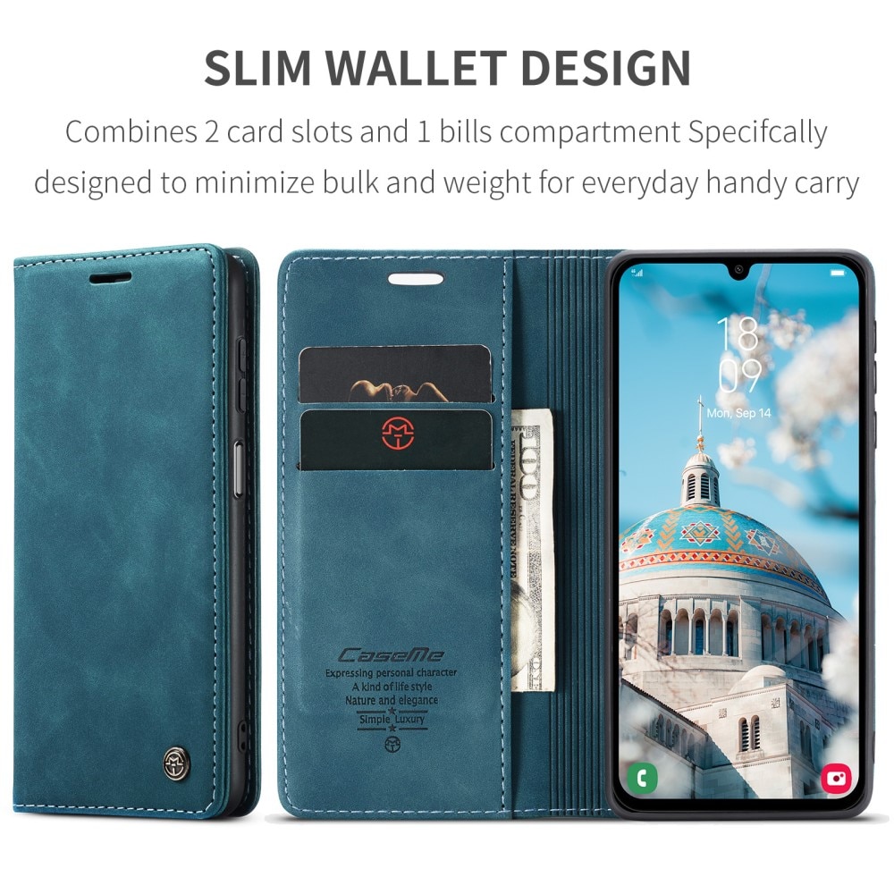Custodie a portafoglio sottili Samsung Galaxy A15 blu