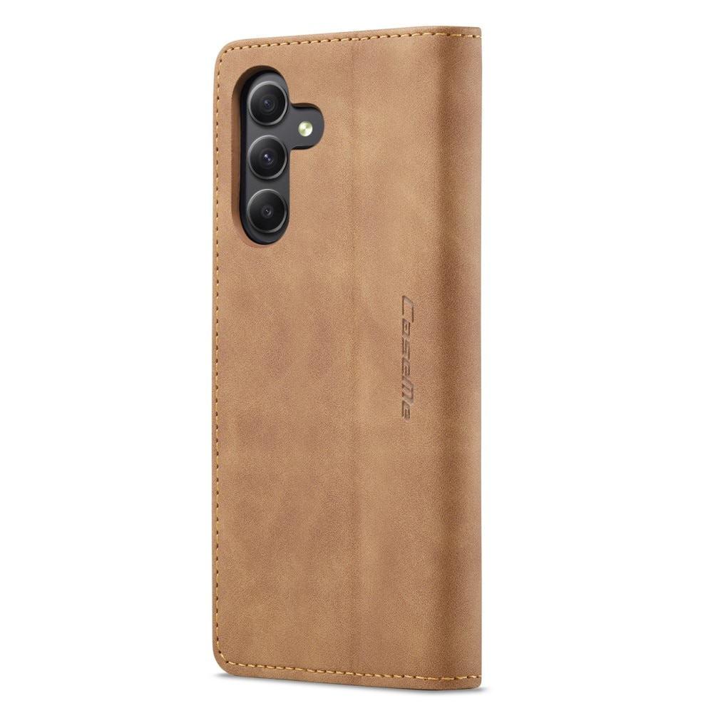 Custodie a portafoglio sottili Samsung Galaxy A15 cognac