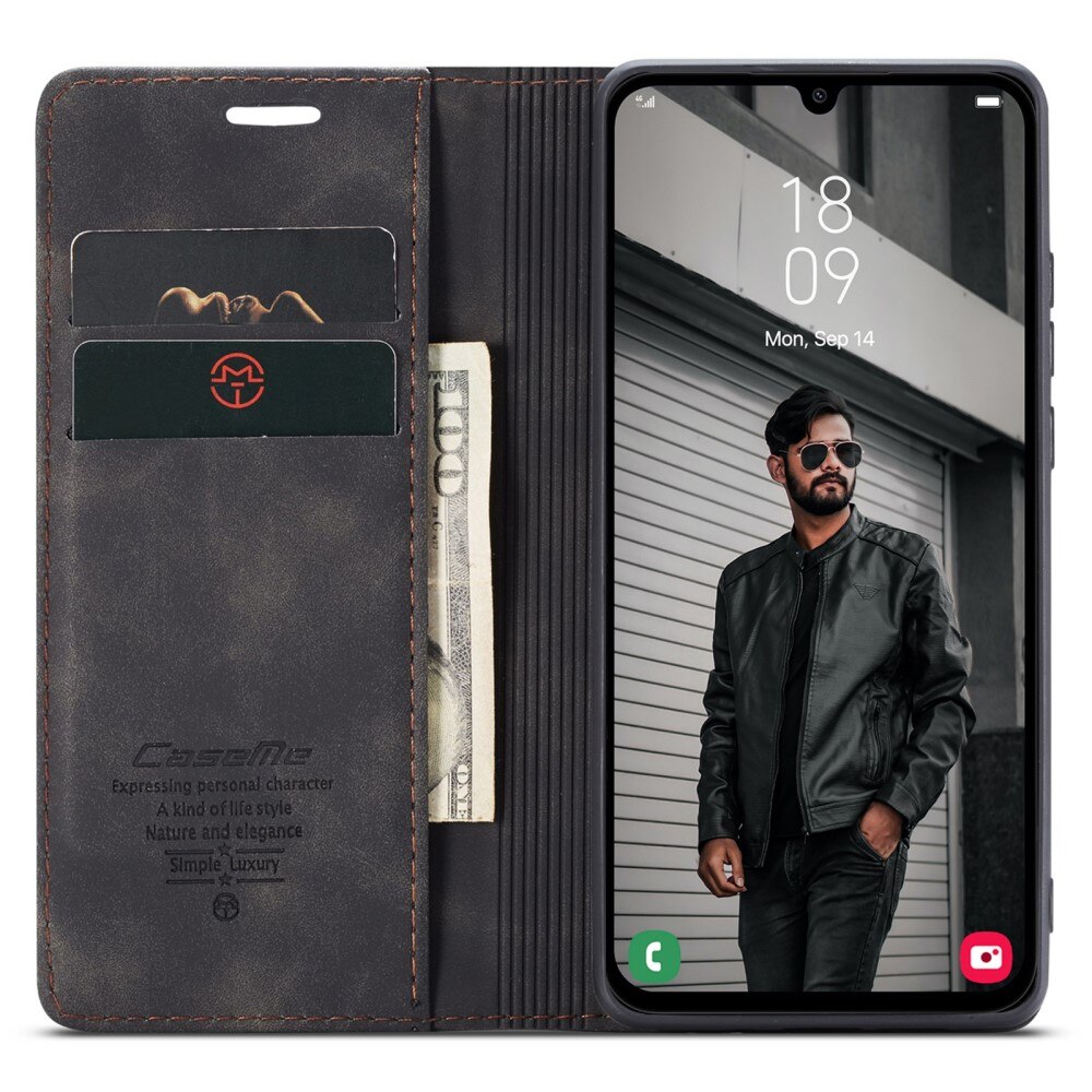 Custodie a portafoglio sottili Samsung Galaxy A15 Nero