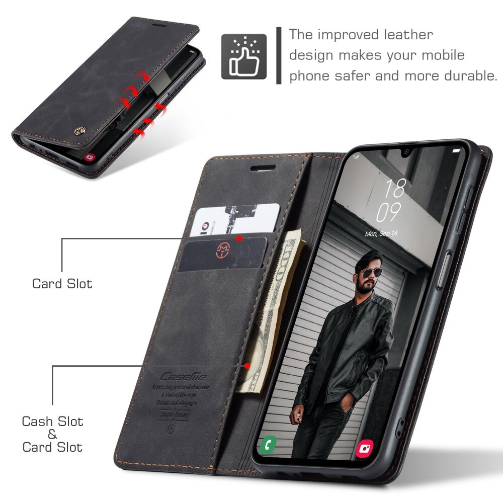 Custodie a portafoglio sottili Samsung Galaxy A15 Nero