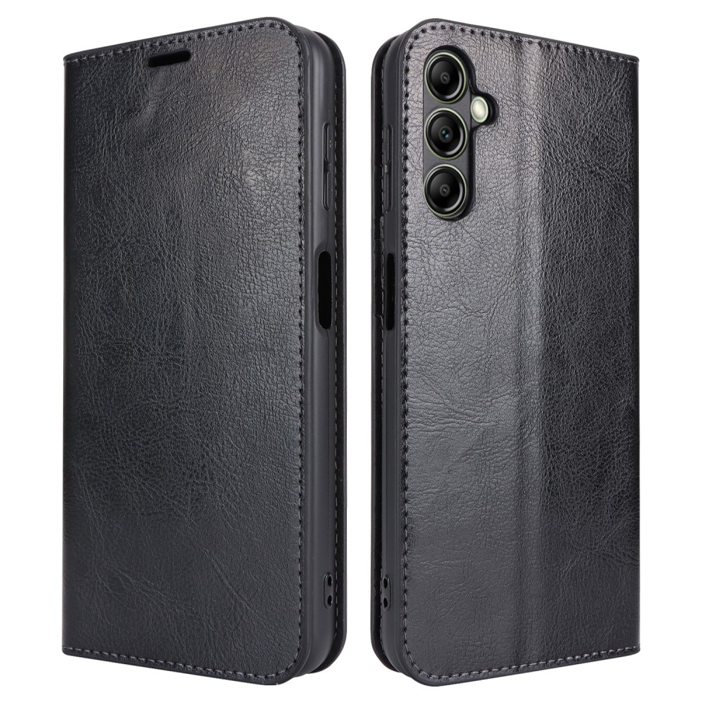 Cover Portafoglio in vera pelle Samsung Galaxy A14 nero